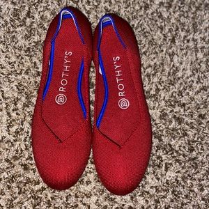 Rothy’s round toe ballet scooter red flats washable knit